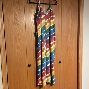 Tie dyed maxi with pockets and adjustable straps